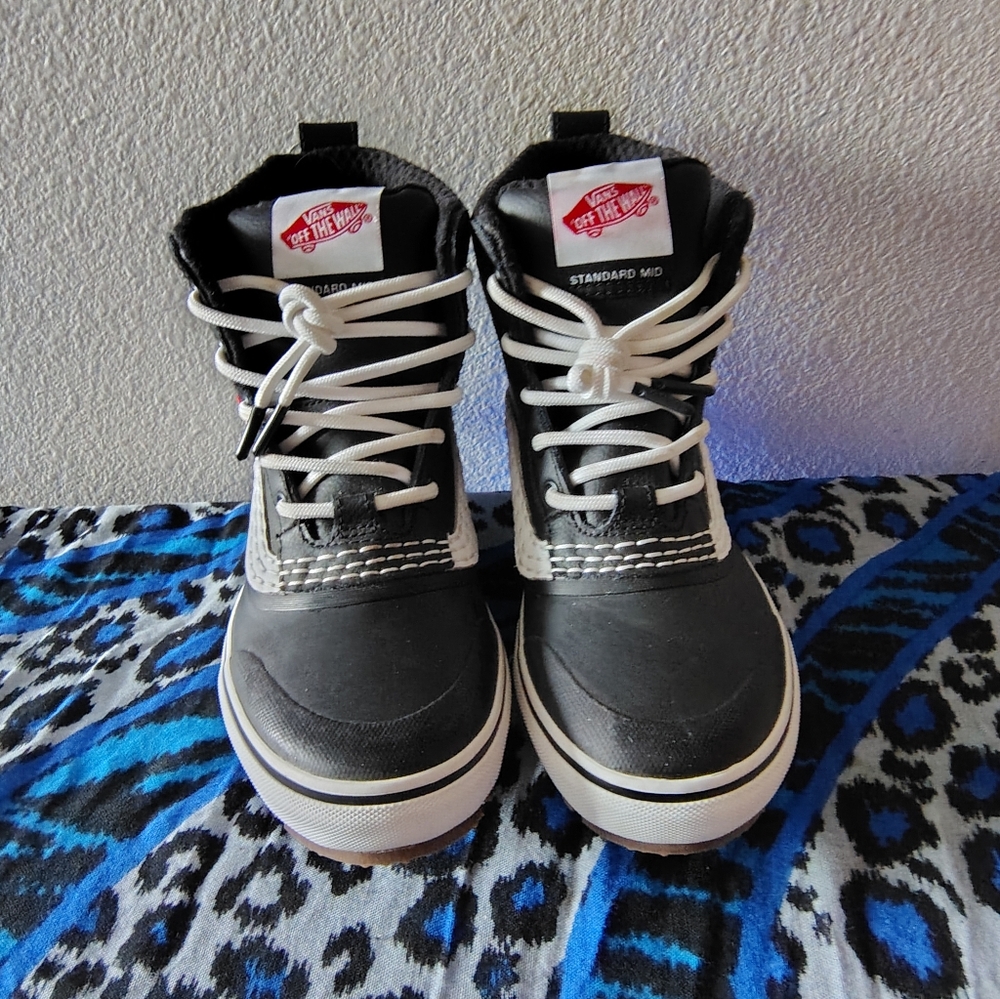 Vans Black & White High-Top Sneakers with White Laces